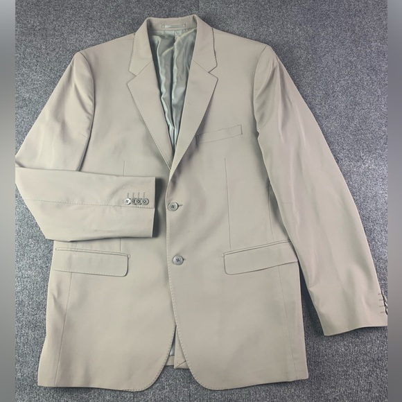 THEORY Mens Wool Blend Notch 2 Button Blazer Jacket Size 44 R Tan - Picture 1 of 10